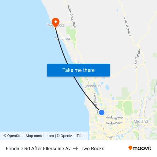 Erindale Rd After Ellersdale Av to Two Rocks map