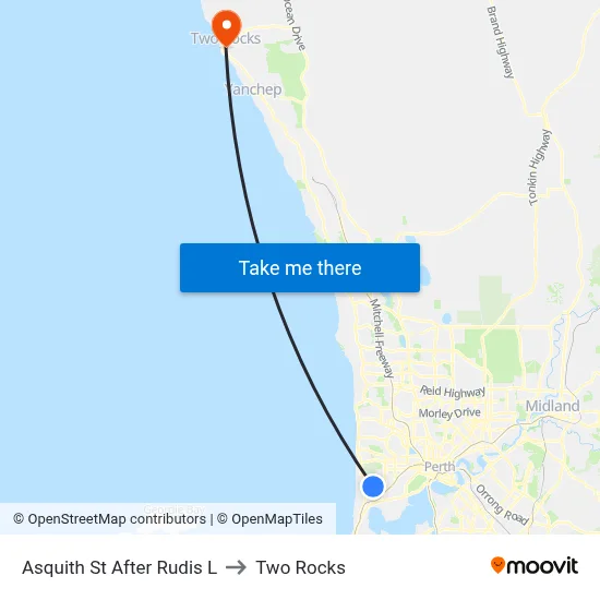 Asquith St After Rudis L to Two Rocks map