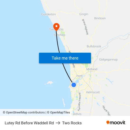 Lutey Rd Before Waddell Rd to Two Rocks map