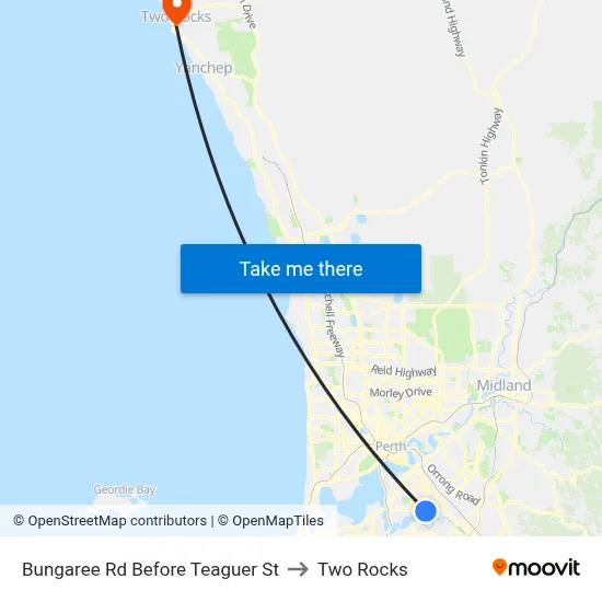 Bungaree Rd Before Teaguer St to Two Rocks map