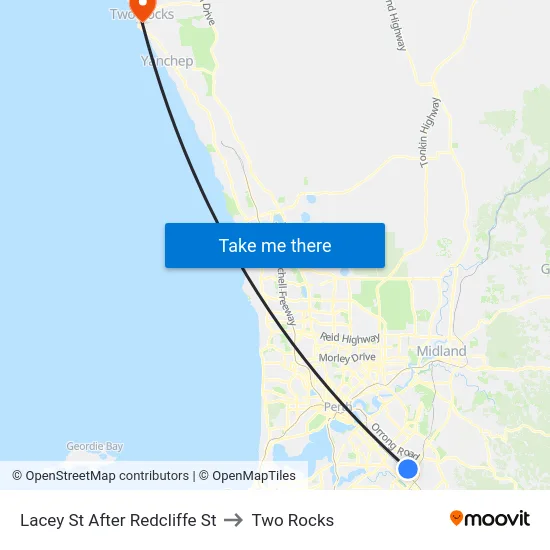 Lacey St After Redcliffe St to Two Rocks map