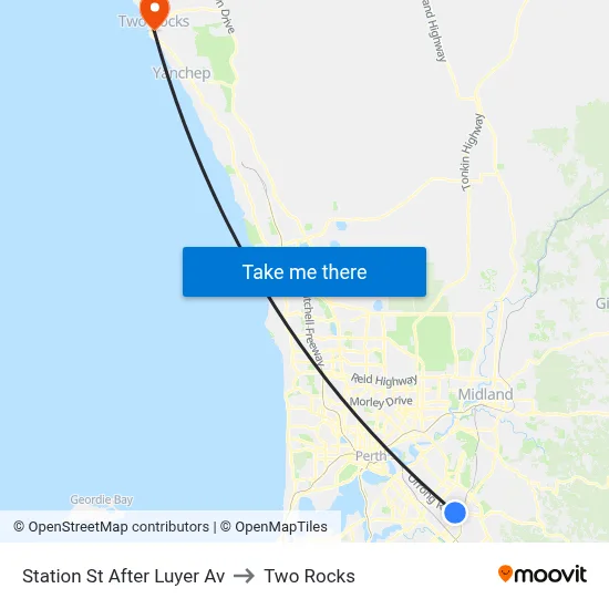 Station St After Luyer Av to Two Rocks map