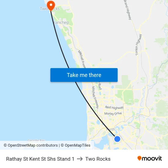Rathay St Kent St Shs Stand 1 to Two Rocks map