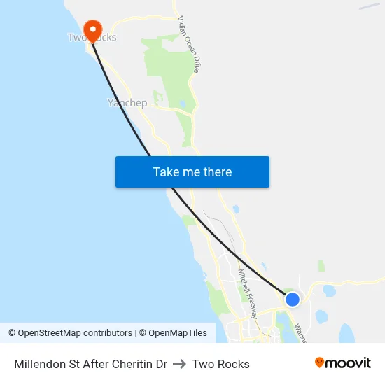 Millendon St After Cheritin Dr to Two Rocks map