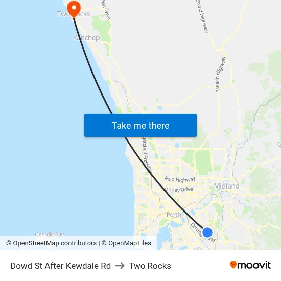 Dowd St After Kewdale Rd to Two Rocks map