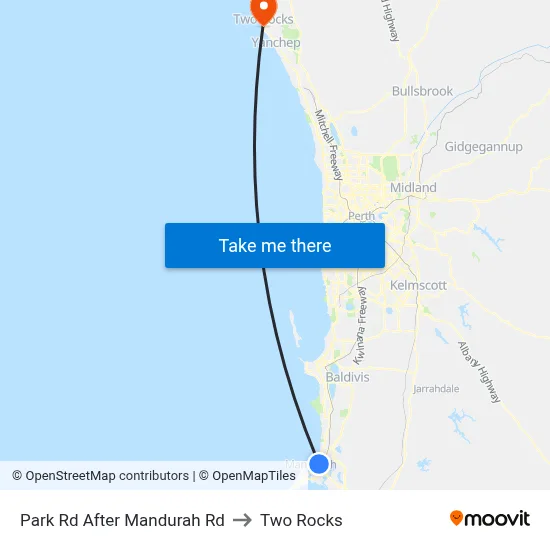 Park Rd After Mandurah Rd to Two Rocks map