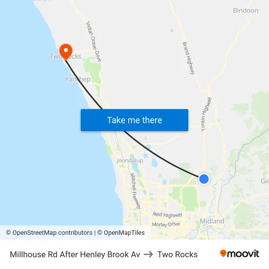 Millhouse Rd After Henley Brook Av to Two Rocks map