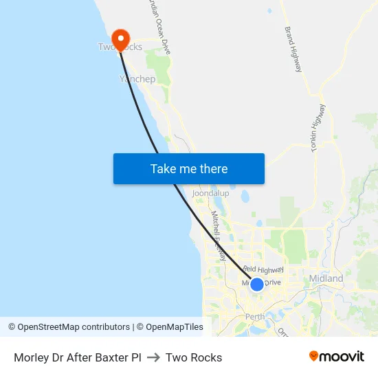 Morley Dr After Baxter Pl to Two Rocks map