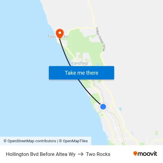 Hollington Bvd Before Altea Wy to Two Rocks map
