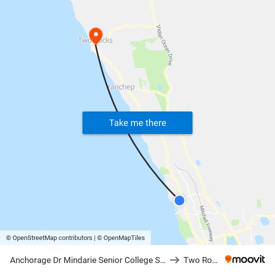 Anchorage Dr Nth Mindarie Senior College Stand 2 to Two Rocks map