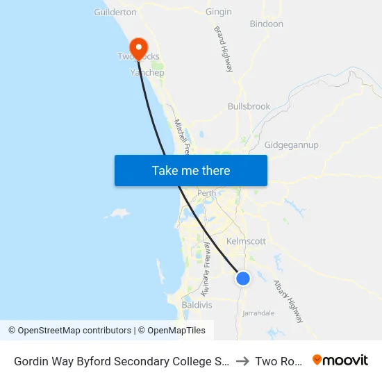 Gordin Way Byford Secondary College Stand 2 to Two Rocks map