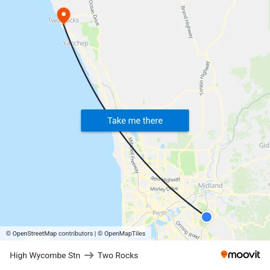 High Wycombe Stn to Two Rocks map