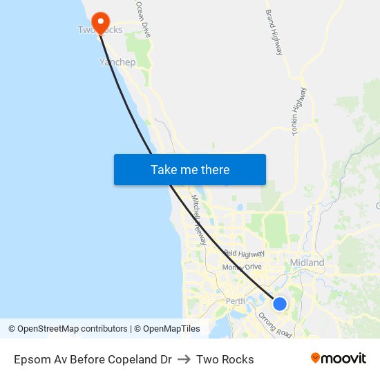 Epsom Av Before Copeland Dr to Two Rocks map