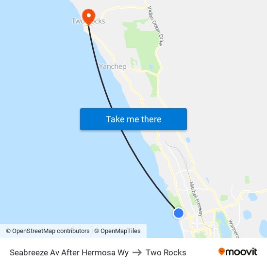 Seabreeze Av After Hermosa Wy to Two Rocks map