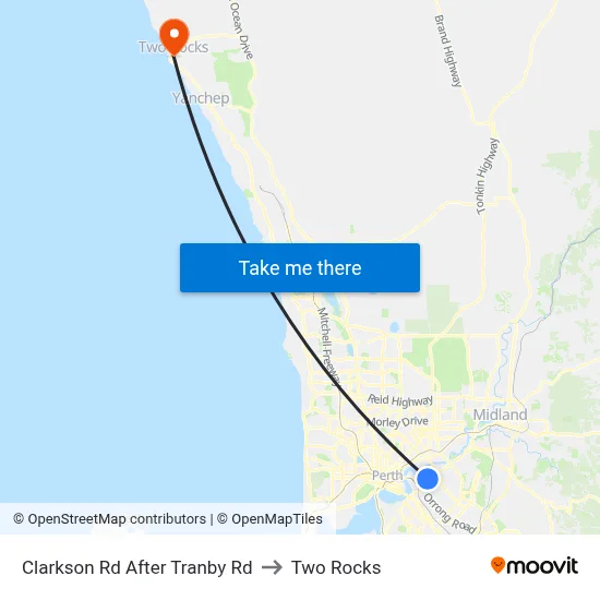 Clarkson Rd After Tranby Rd to Two Rocks map