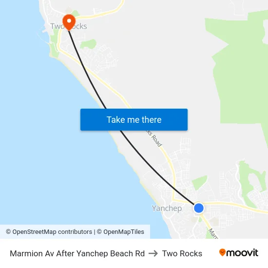 Marmion Av After Yanchep Beach Rd to Two Rocks map