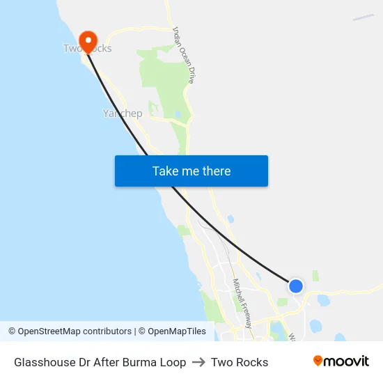 Glasshouse Dr After Burma Loop to Two Rocks map