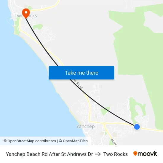 Yanchep Beach Rd After St Andrews Dr to Two Rocks map