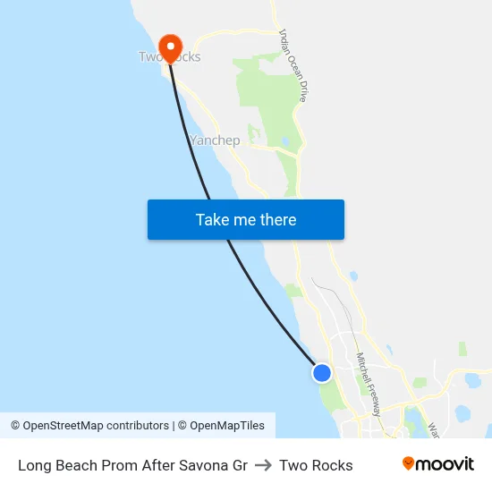 Long Beach Prom After Savona Gr to Two Rocks map