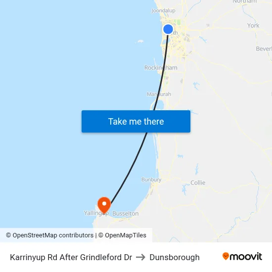 Karrinyup Rd After Grindleford Dr to Dunsborough map