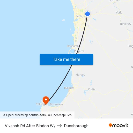 Viveash Rd After Bladon Wy to Dunsborough map