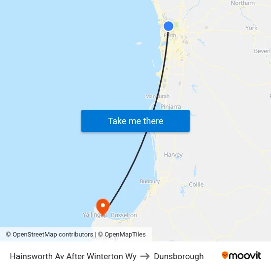 Hainsworth Av After Winterton Wy to Dunsborough map