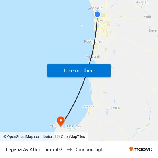 Legana Av After Thirroul Gr to Dunsborough map