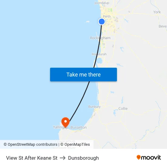 View St After Keane St to Dunsborough map