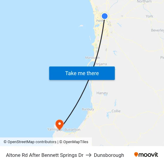Altone Rd After Bennett Springs Dr to Dunsborough map