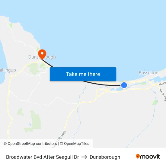 Broadwater Bvd After Seagull Dr to Dunsborough map