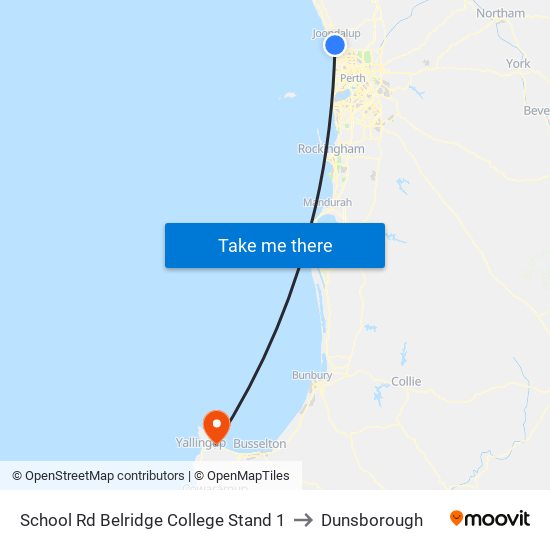 School Rd Belridge College Stand 1 to Dunsborough map