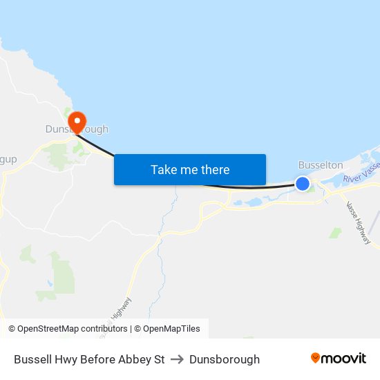 Bussell Hwy Before Abbey St to Dunsborough map