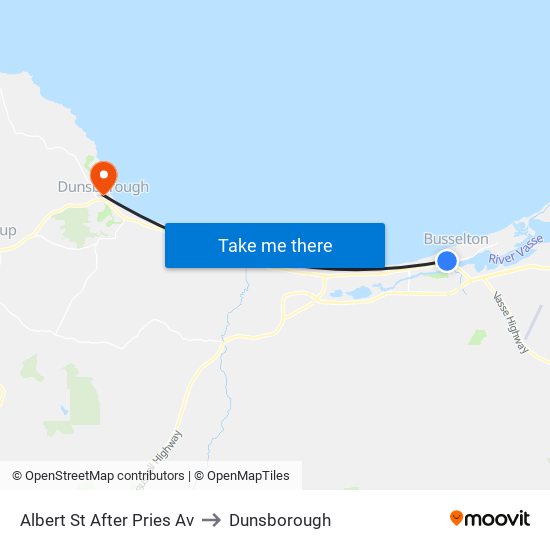 Albert St After Pries Av to Dunsborough map