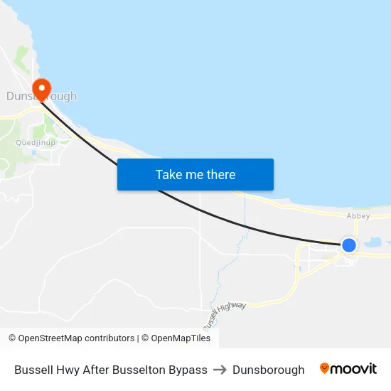 Bussell Hwy After Busselton Bypass to Dunsborough map