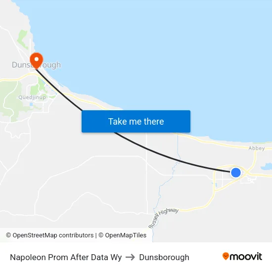 Napoleon Prom After Data Wy to Dunsborough map