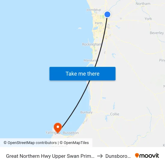 Great Northern Hwy Upper Swan Primary S1 to Dunsborough map