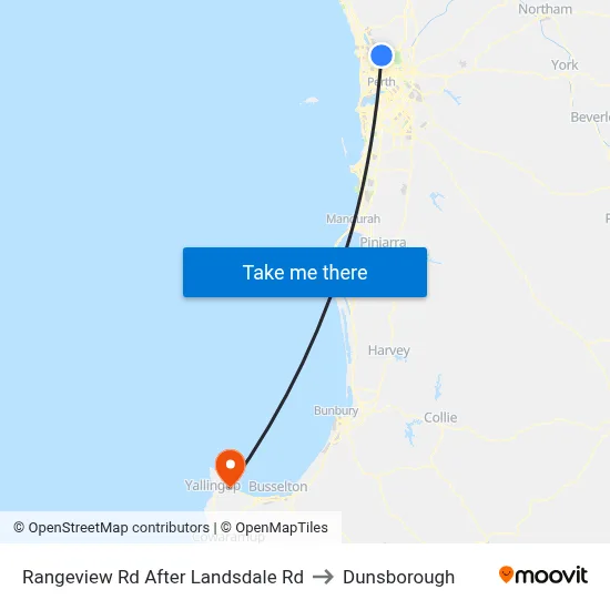 Rangeview Rd After Landsdale Rd to Dunsborough map