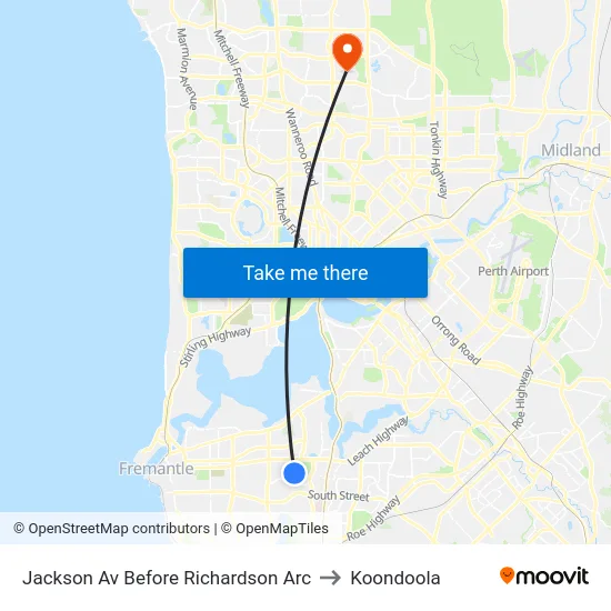 Jackson Av Before Richardson Arc to Koondoola map