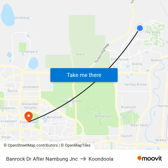 Banrock Dr After Nambung Jnc to Koondoola map