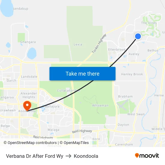 Verbana Dr After Ford Wy to Koondoola map