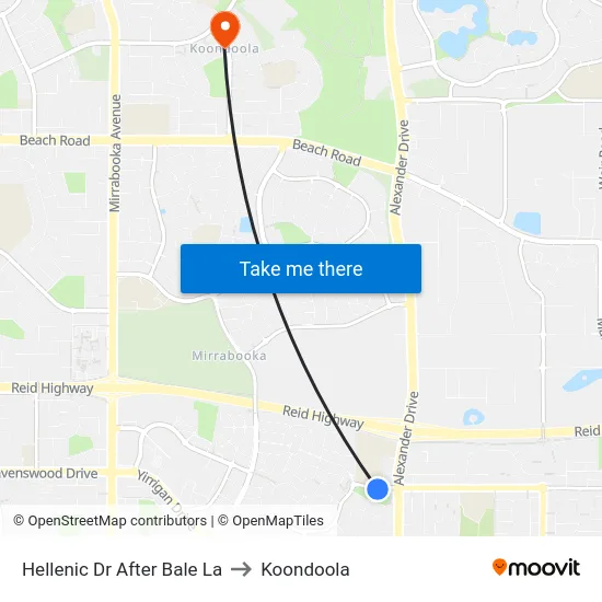 Hellenic Dr After Bale La to Koondoola map