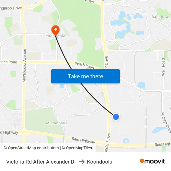 Victoria Rd After Alexander Dr to Koondoola map