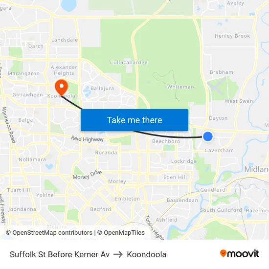 Suffolk St Before Kerner Av to Koondoola map