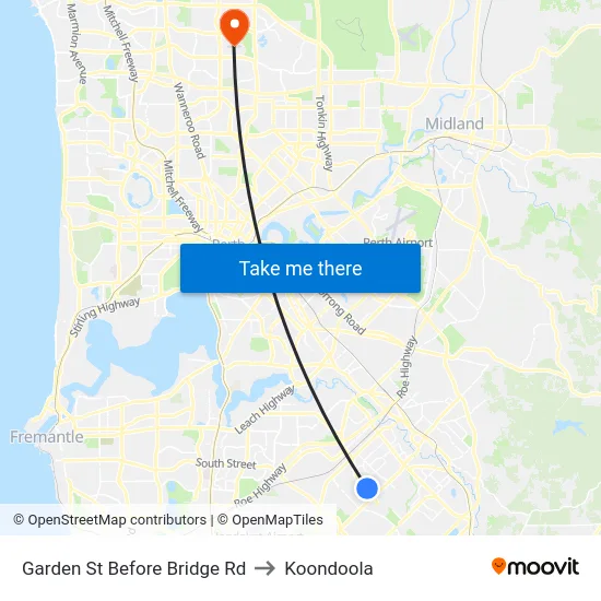 Garden St Before Bridge Rd to Koondoola map