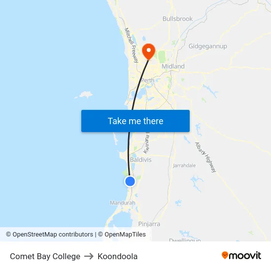 Comet Bay College to Koondoola map