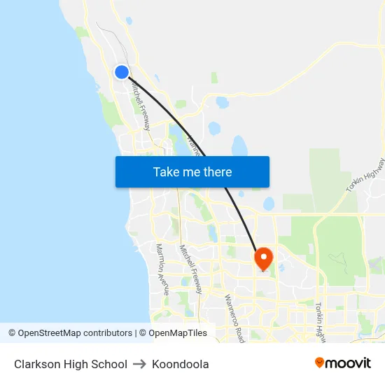 Clarkson High School to Koondoola map