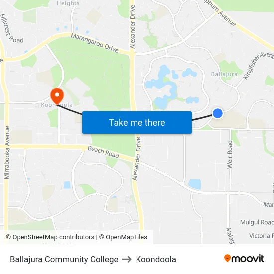 Ballajura Community College to Koondoola map
