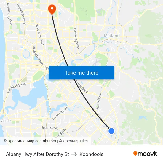Albany Hwy After Dorothy St to Koondoola map