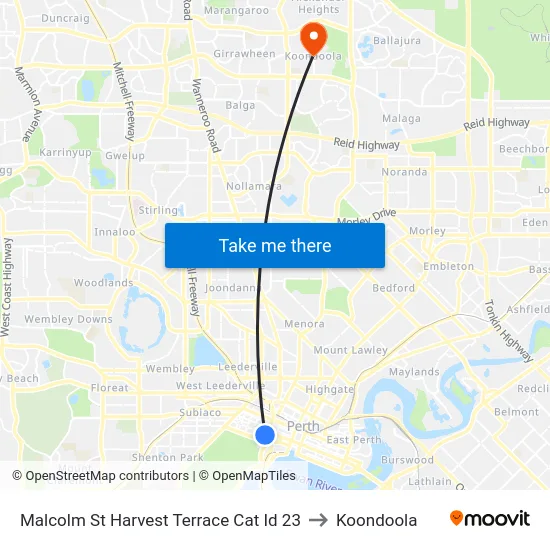 Malcolm St Harvest Terrace Cat Id 23 to Koondoola map