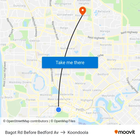 Bagot Rd Before Bedford Av to Koondoola map